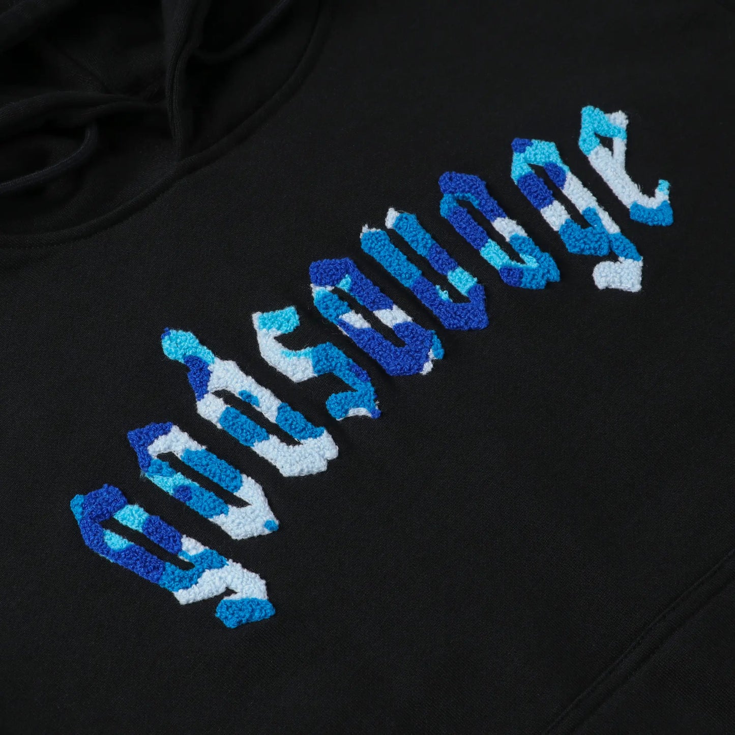 CAMO LOGO HOODIE - BLACK & BLUE