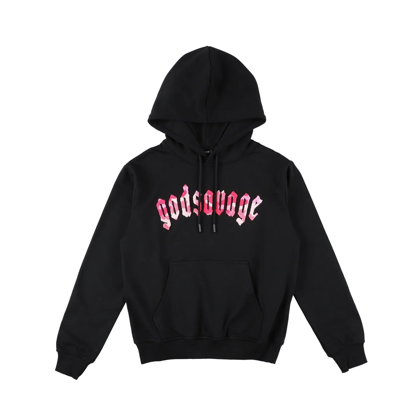 CAMO LOGO HOODIE - BLACK & PINK