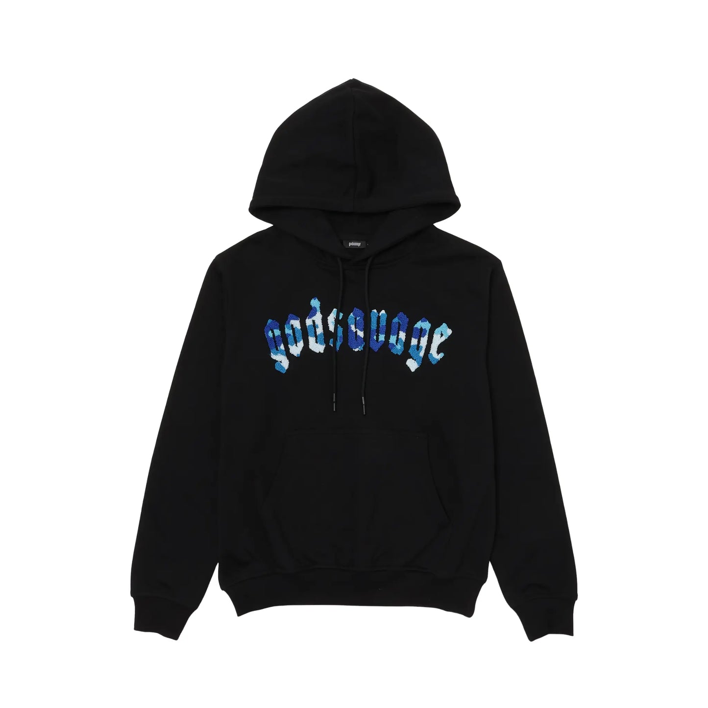 CAMO LOGO HOODIE - BLACK & BLUE