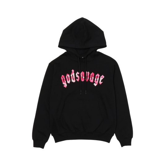 CAMO LOGO HOODIE - BLACK & PINK