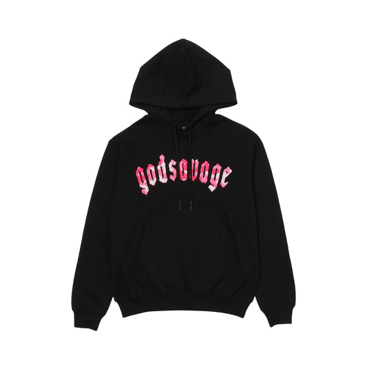 CAMO LOGO HOODIE - BLACK & PINK