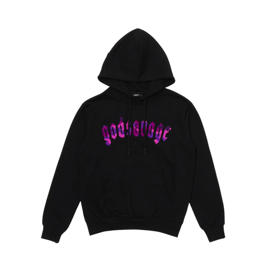 CAMO LOGO HOODIE - BLACK & PURPLE