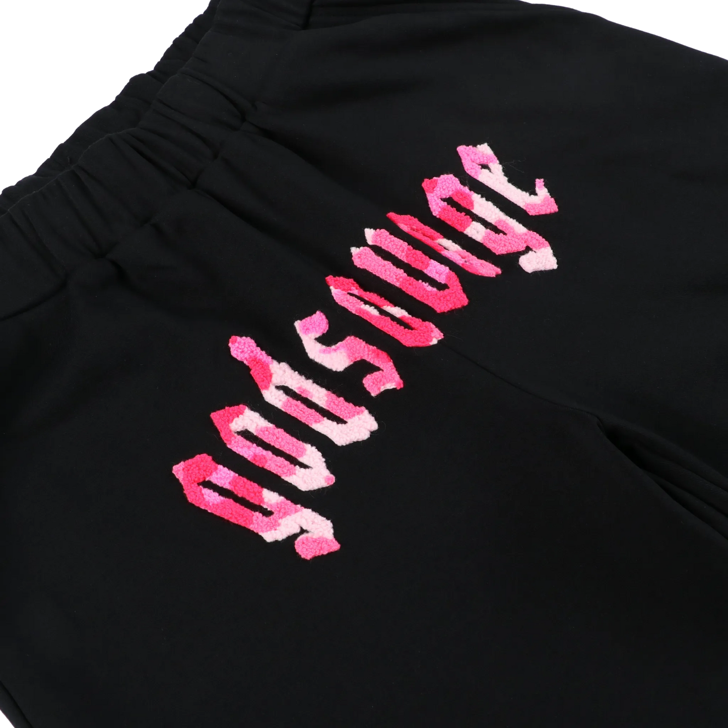 CAMO LOGO SHORTS - BLACK & PINK