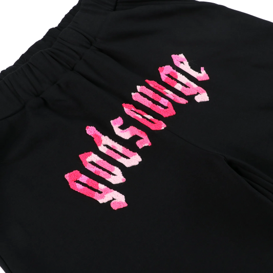 CAMO LOGO SHORTS - BLACK & PINK