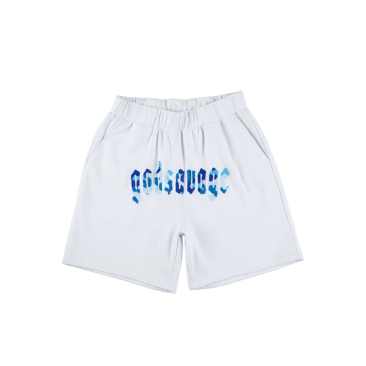 CAMO LOGO SHORTS - WHITE & BLUE