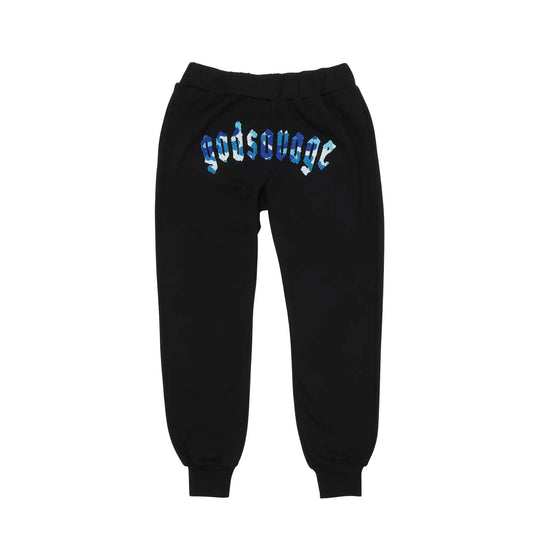 CAMO LOGO SWEATPANTS - BLACK & BLUE