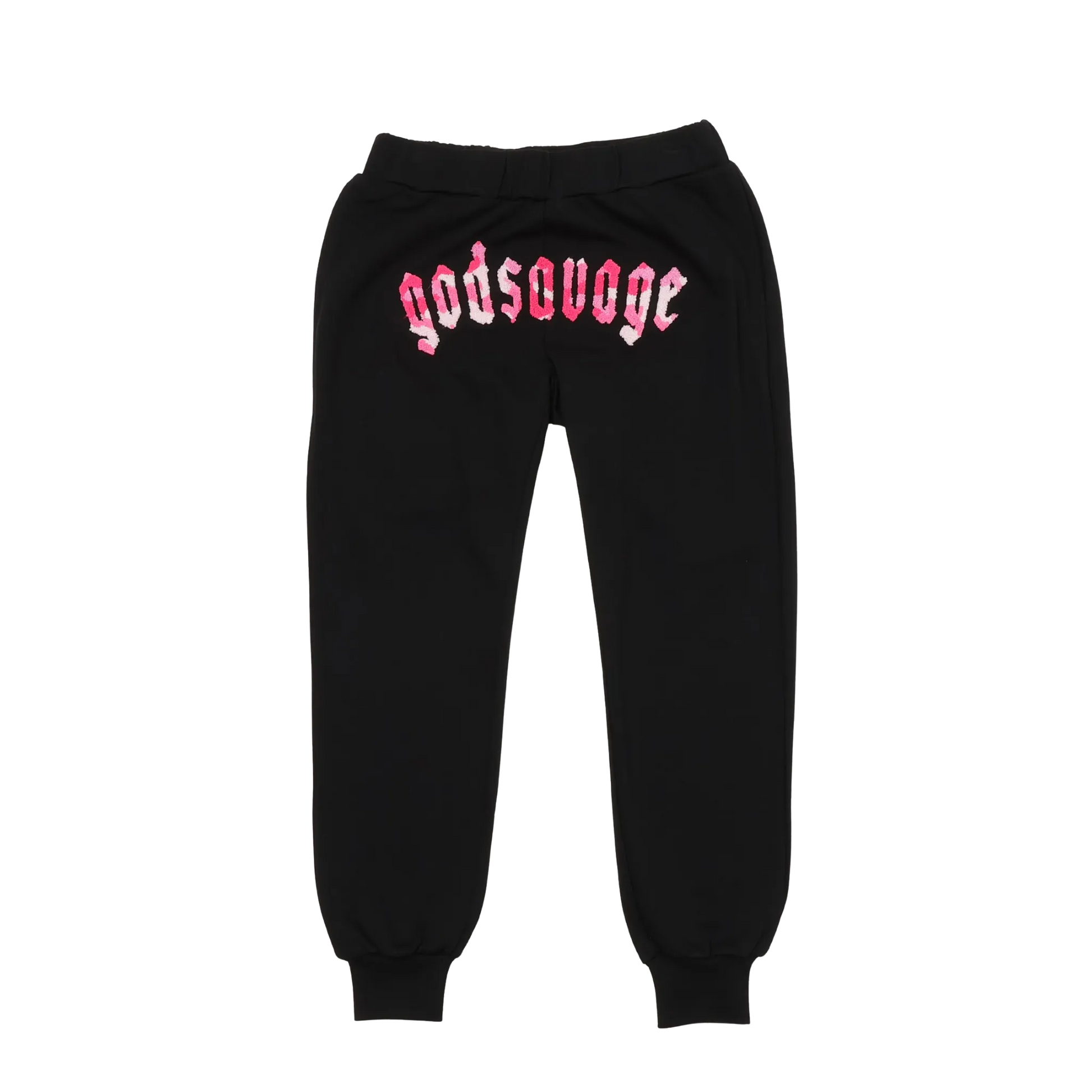 god savage スウェットパンツ　ブラック&ピンク 下のみ 早い者勝ち‼️ CAMO LOGO SWEATPANTS - BLACK & PINK – god savage