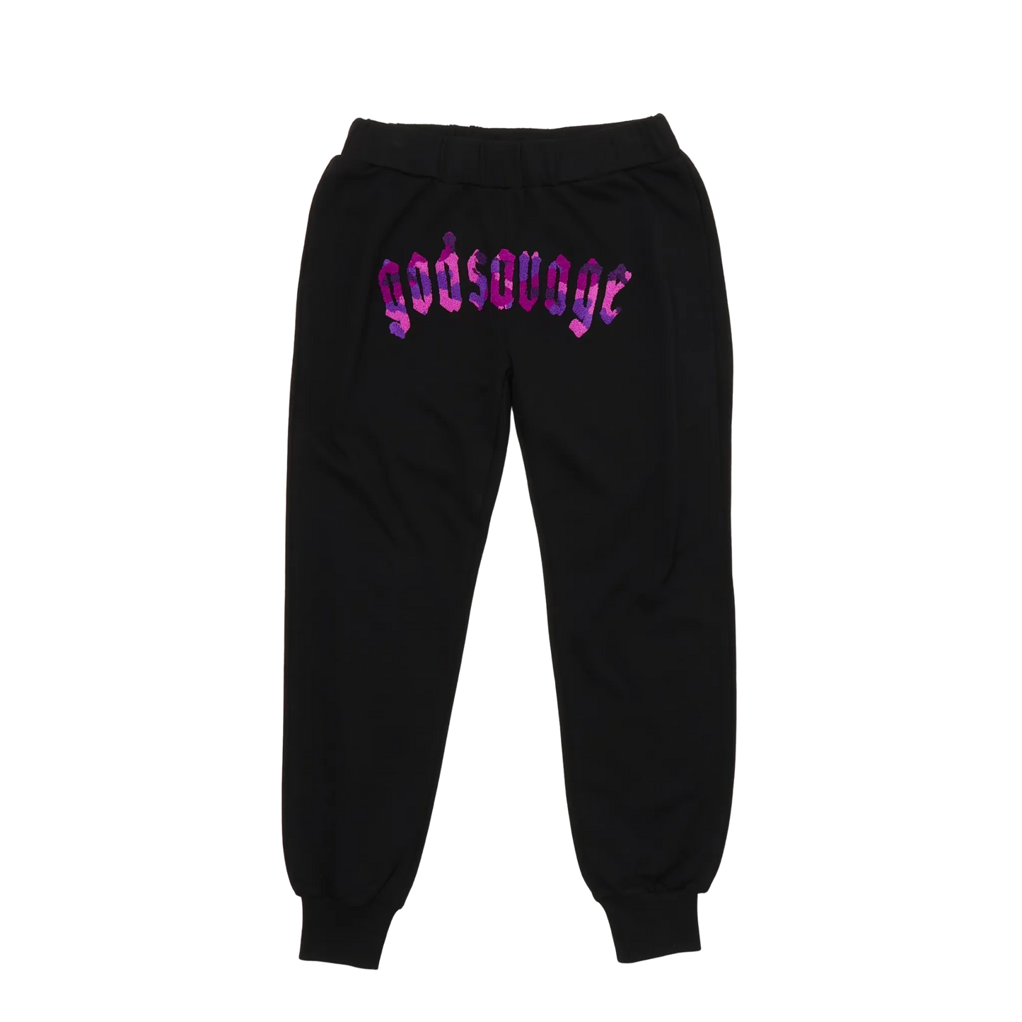 CAMO LOGO SWEATPANTS - BLACK & PURPLE