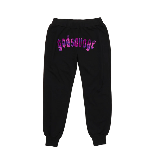 CAMO LOGO SWEATPANTS - BLACK & PURPLE