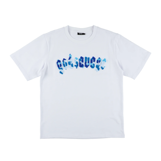 CAMO LOGO TEE - WHITE & BLUE