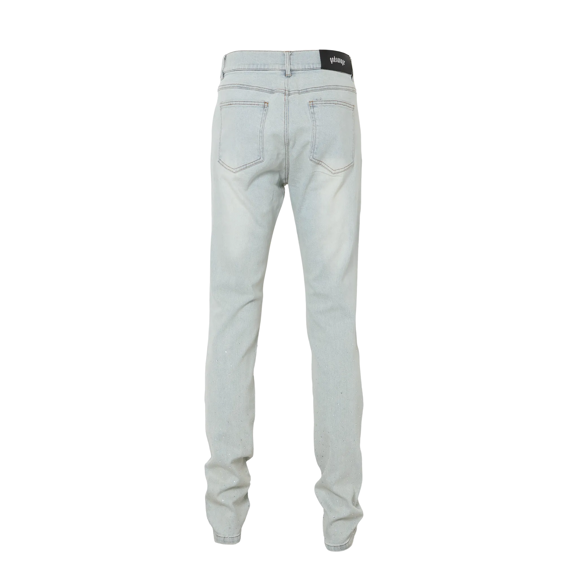 CRYSTAL SLIM FIT DENIM PANTS - LIGHT BLUE – god savage