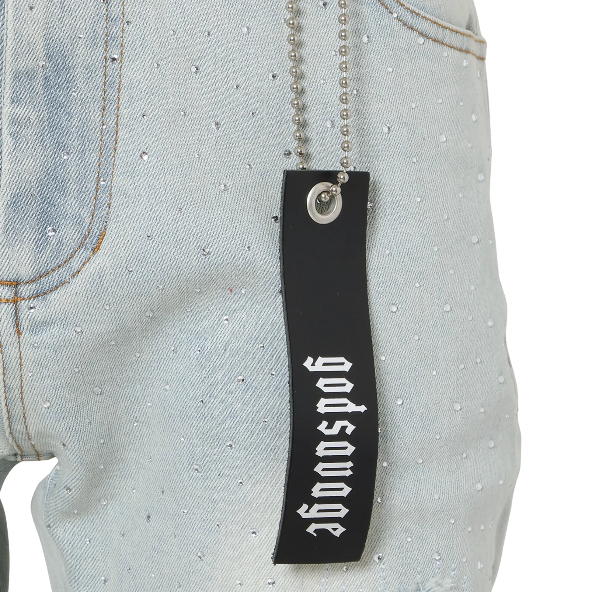 god savage CRYSTAL SLIM FIT デニム CRYSTAL SLIM FIT DENIM PANTS - LIGHT BLUE – god savage