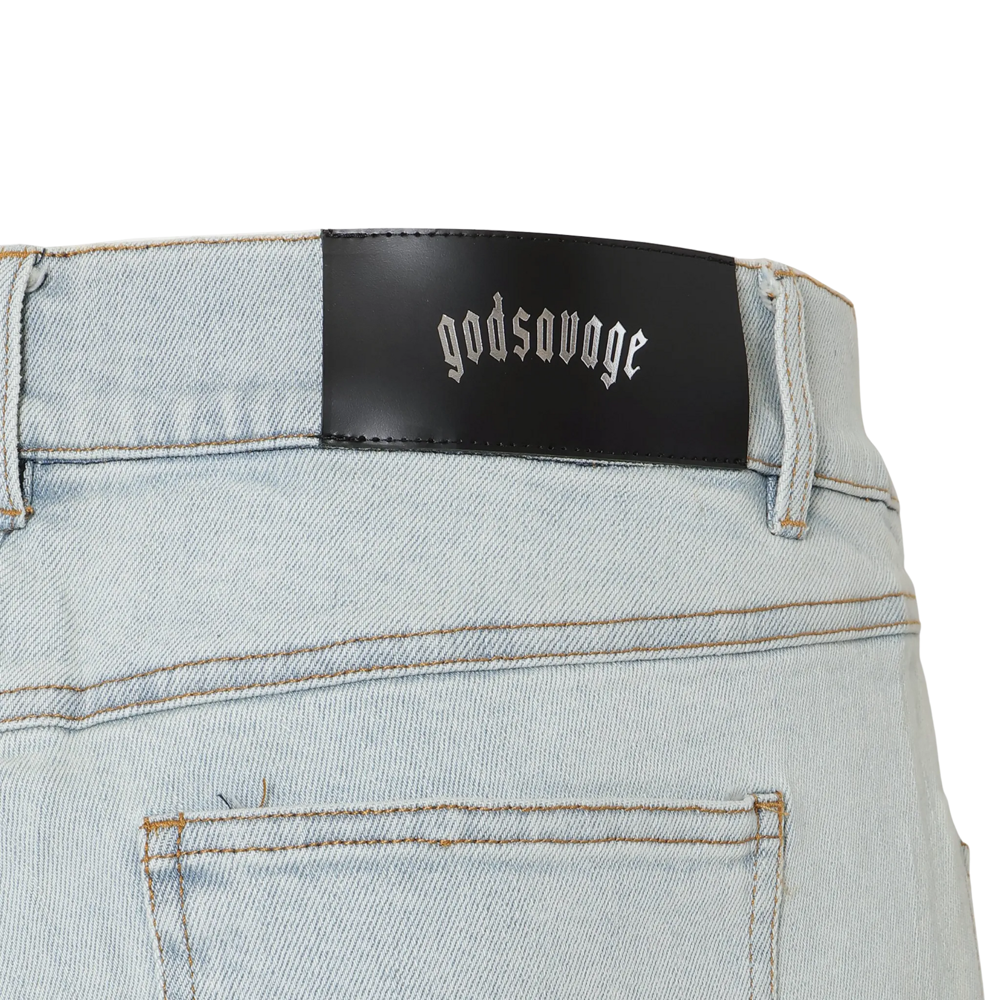CRYSTAL SLIM FIT DENIM PANTS - LIGHT BLUE – god savage