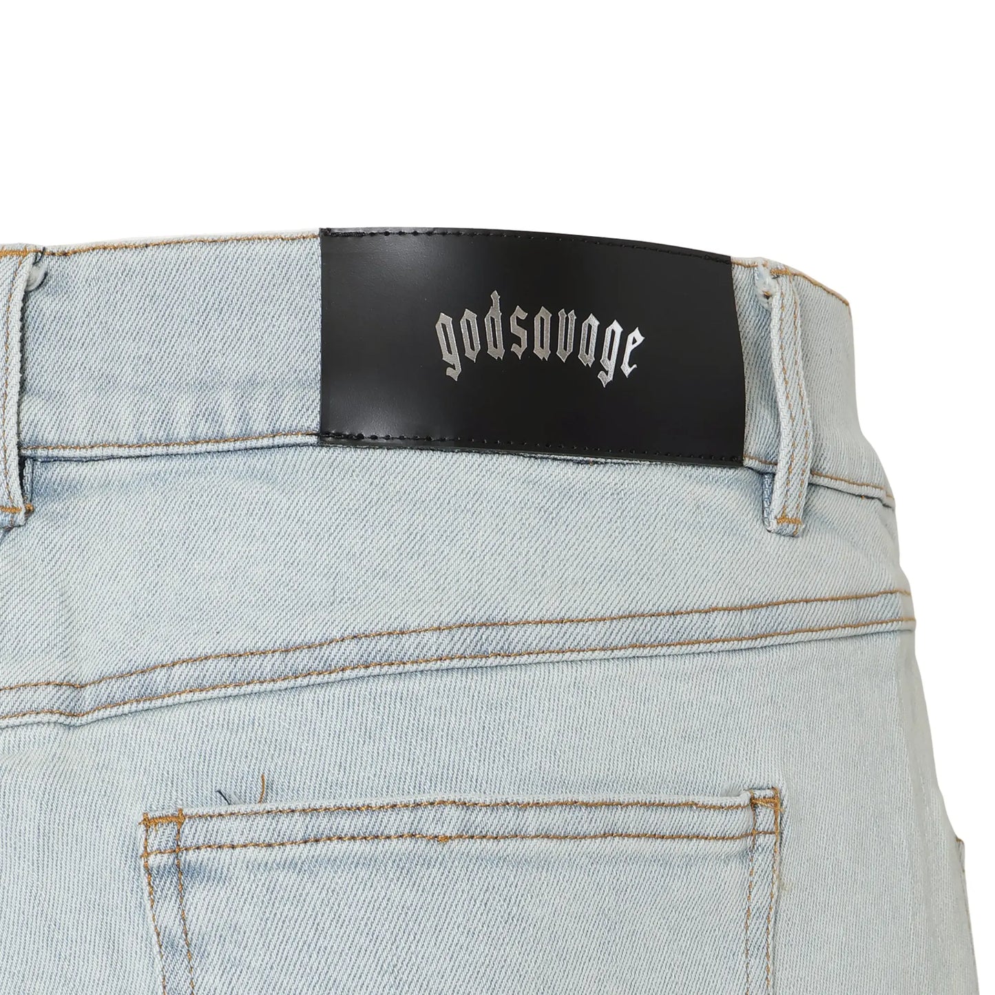 CRYSTAL SLIM FIT DENIM PANTS - LIGHT BLUE