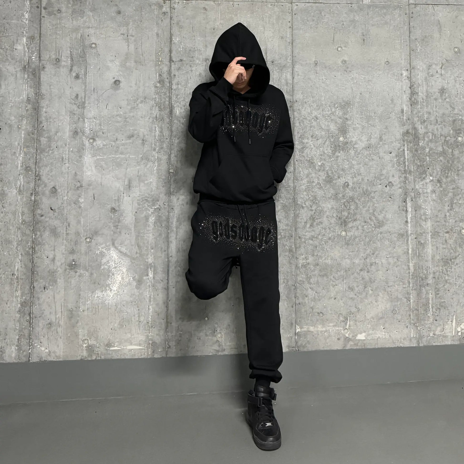 CRYSTAL SWEATPANTS - BLACK – god savage CRYSTAL SWEATPANTS - BLACK – god savage