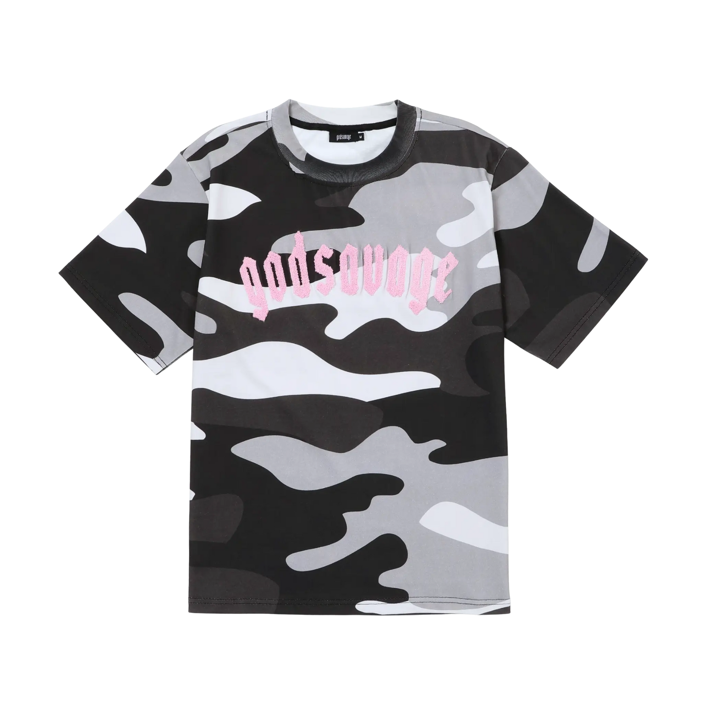 FULL CAMO TEE - GREY & PINK