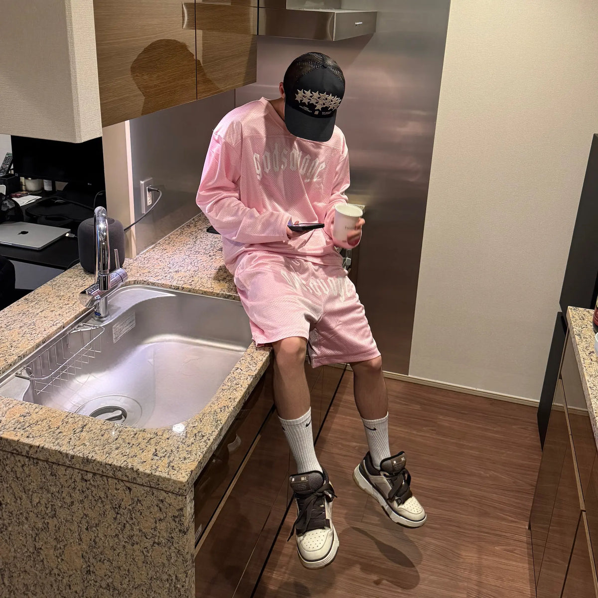 MESH L/S TEE - PINK – god savage MESH L/S TEE - PINK – god savage