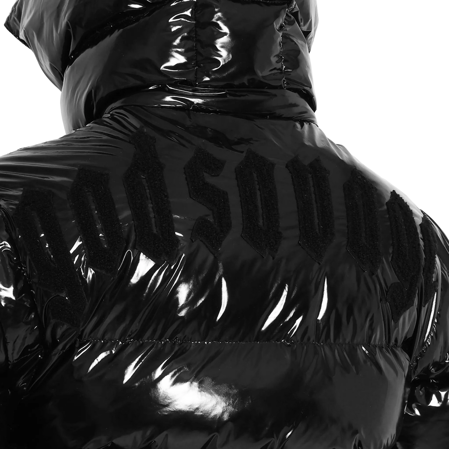 METALLIC NYLON 2WAY JACKET - BLACK