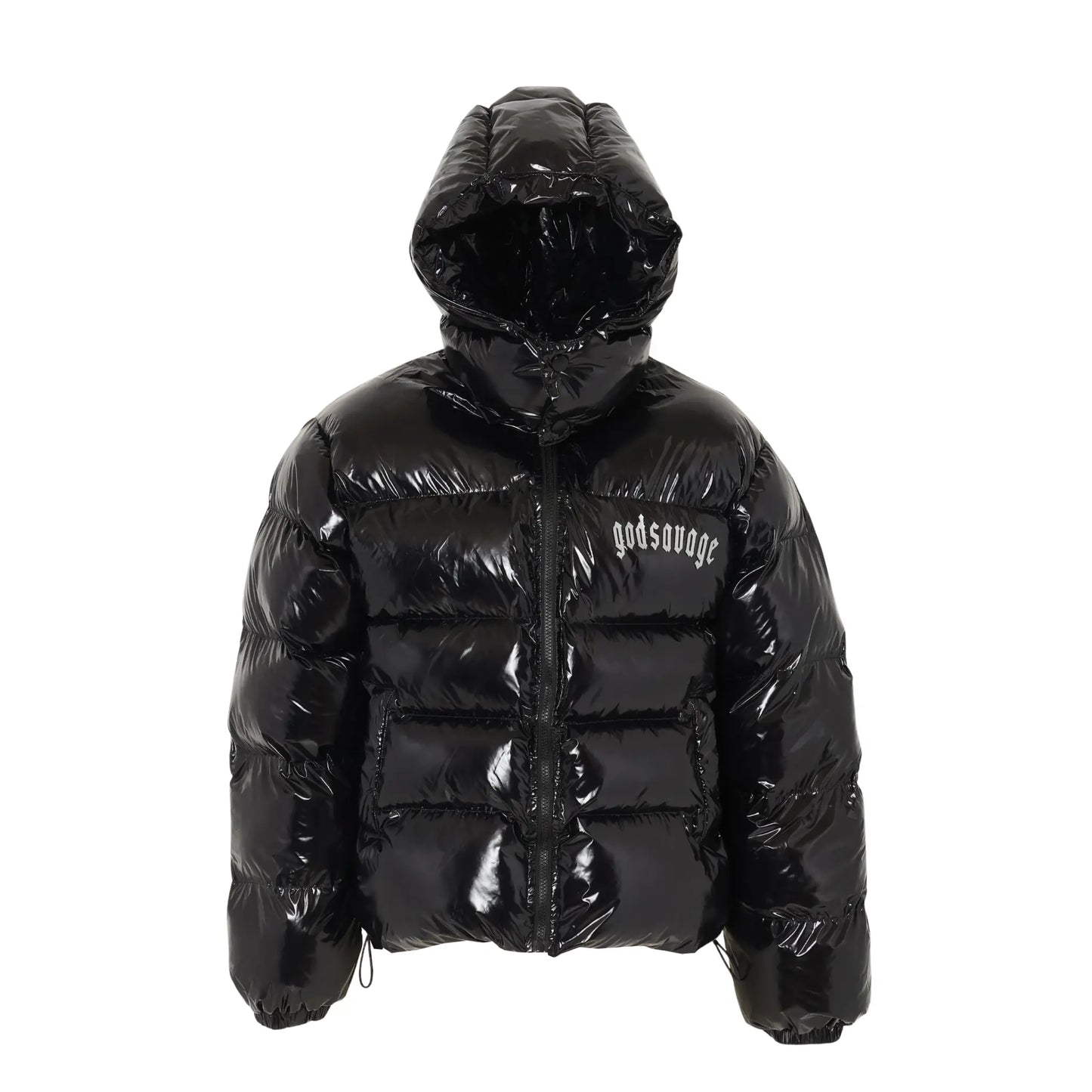 METALLIC NYLON JACKET - BLACK