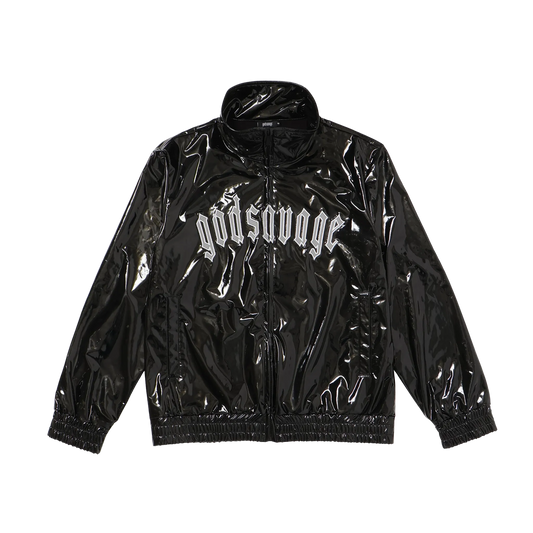 METALLIC TRACK JACKET - BLACK