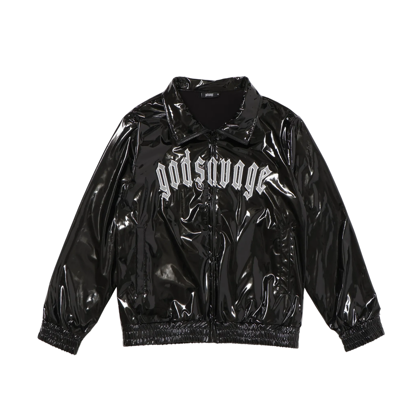 METALLIC TRACK JACKET - BLACK