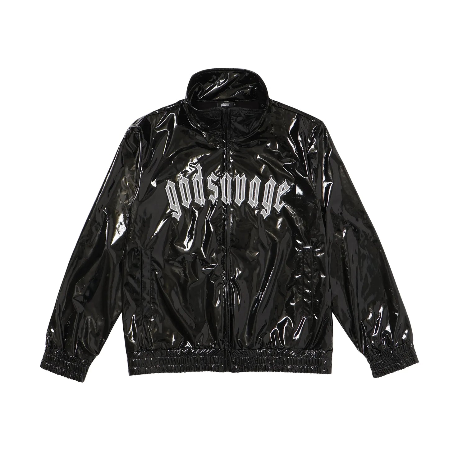 METALLIC TRACK JACKET - BLACK