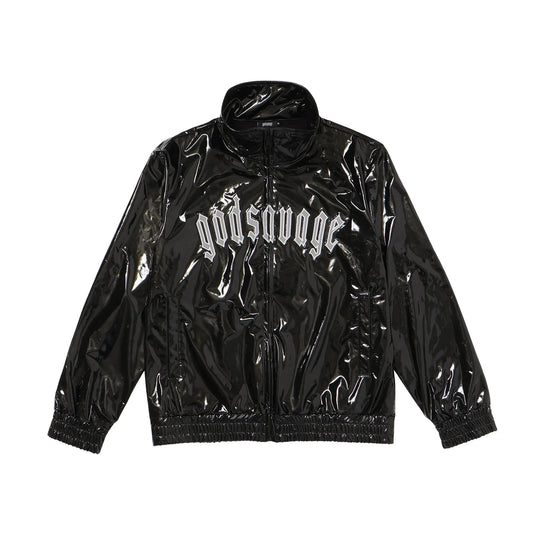 METALLIC TRACK JACKET - BLACK