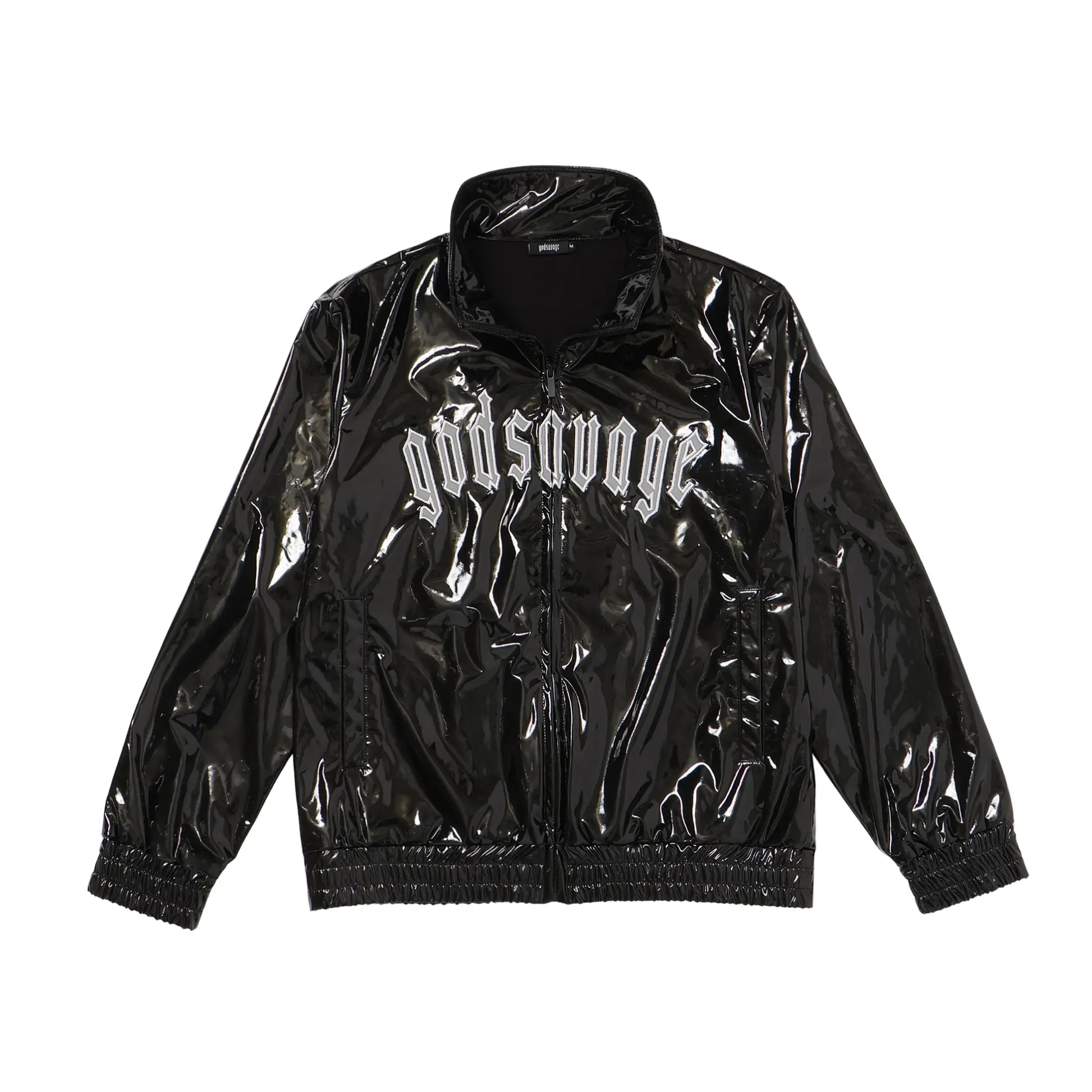 METALLIC TRACK JACKET - BLACK – god savage
