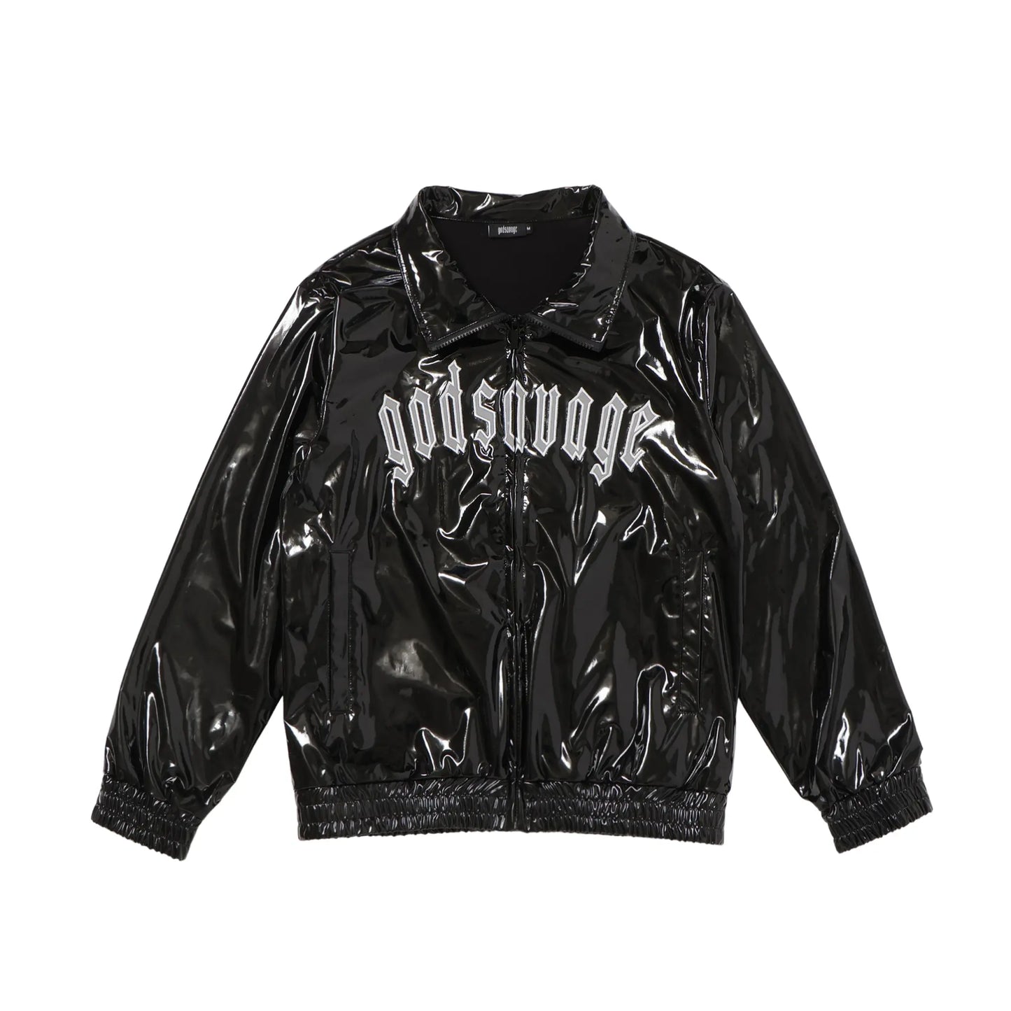METALLIC TRACK JACKET - BLACK