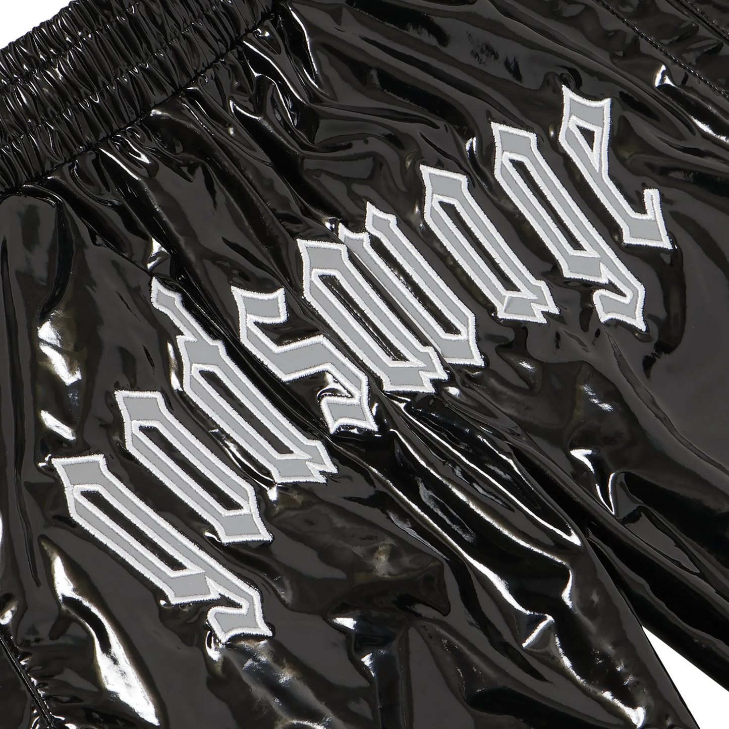 METALLIC TRACK PANTS - BLACK