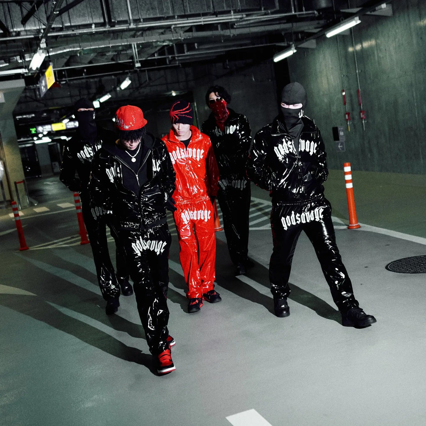 METALLIC TRACK PANTS - BLACK