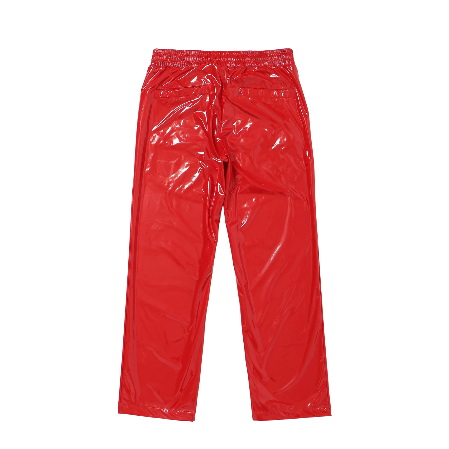 METALLIC TRACK PANTS - RED