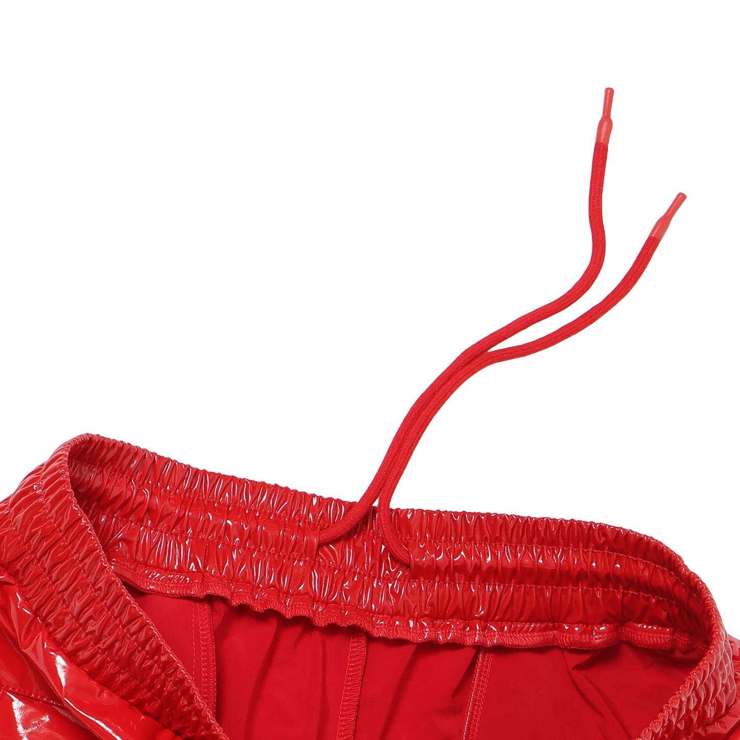 METALLIC TRACK PANTS - RED
