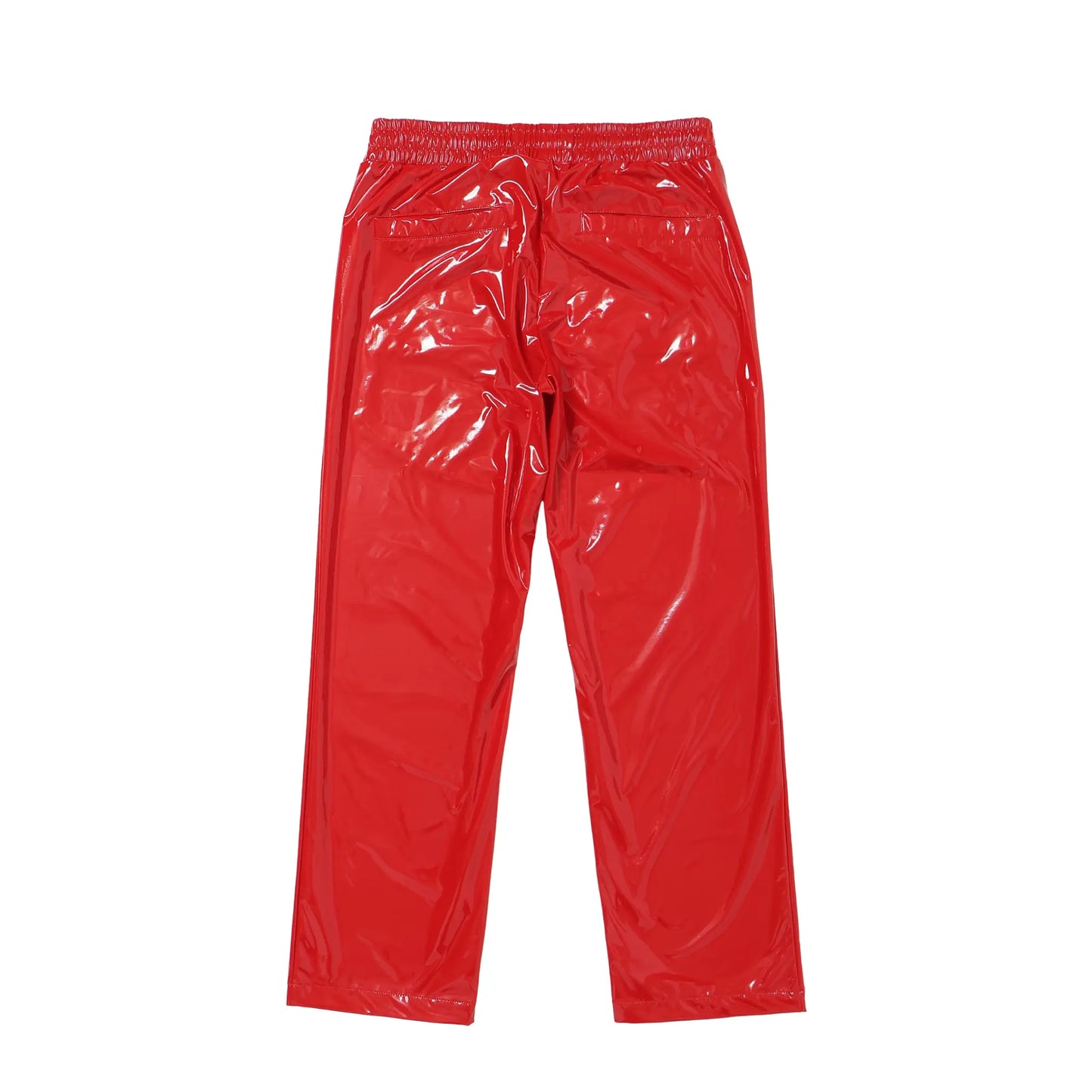 METALLIC TRACK PANTS - RED