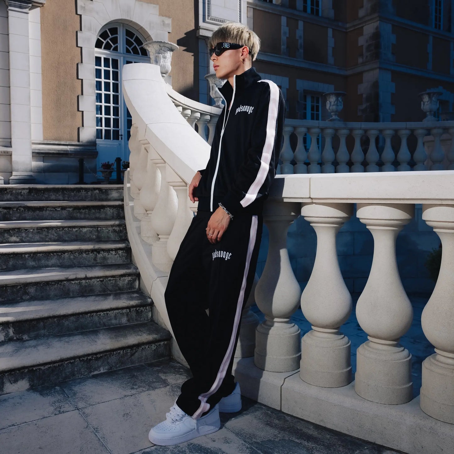 OG LOGO TRACK JACKET - BLACK & PINK – god savage OG LOGO TRACK JACKET - BLACK & PINK – god savage