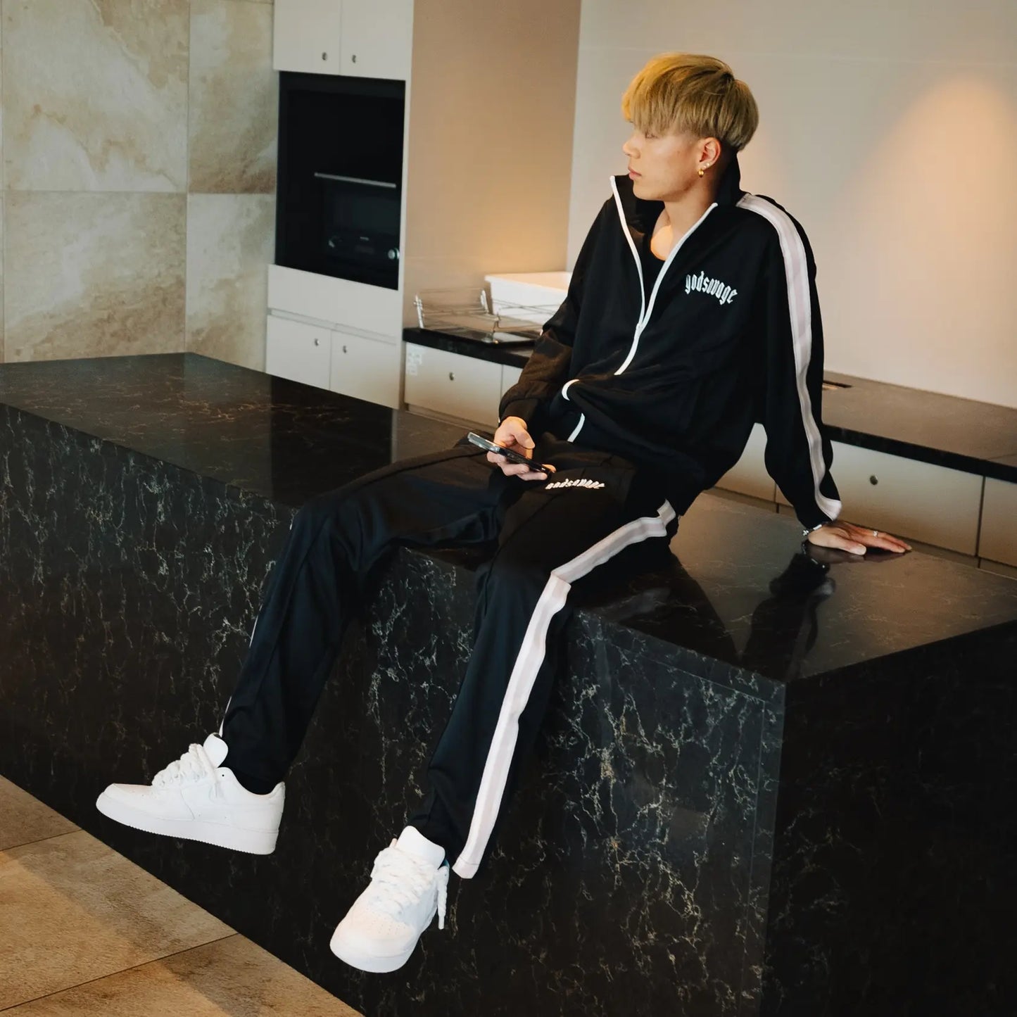 OG LOGO TRACK PANTS - BLACK & PINK