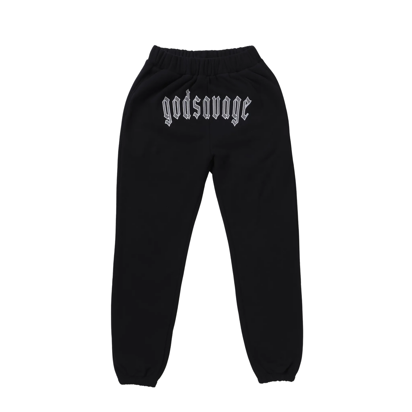 REFLECTIVE LOGO SWEATPANTS - BLACK – god savage