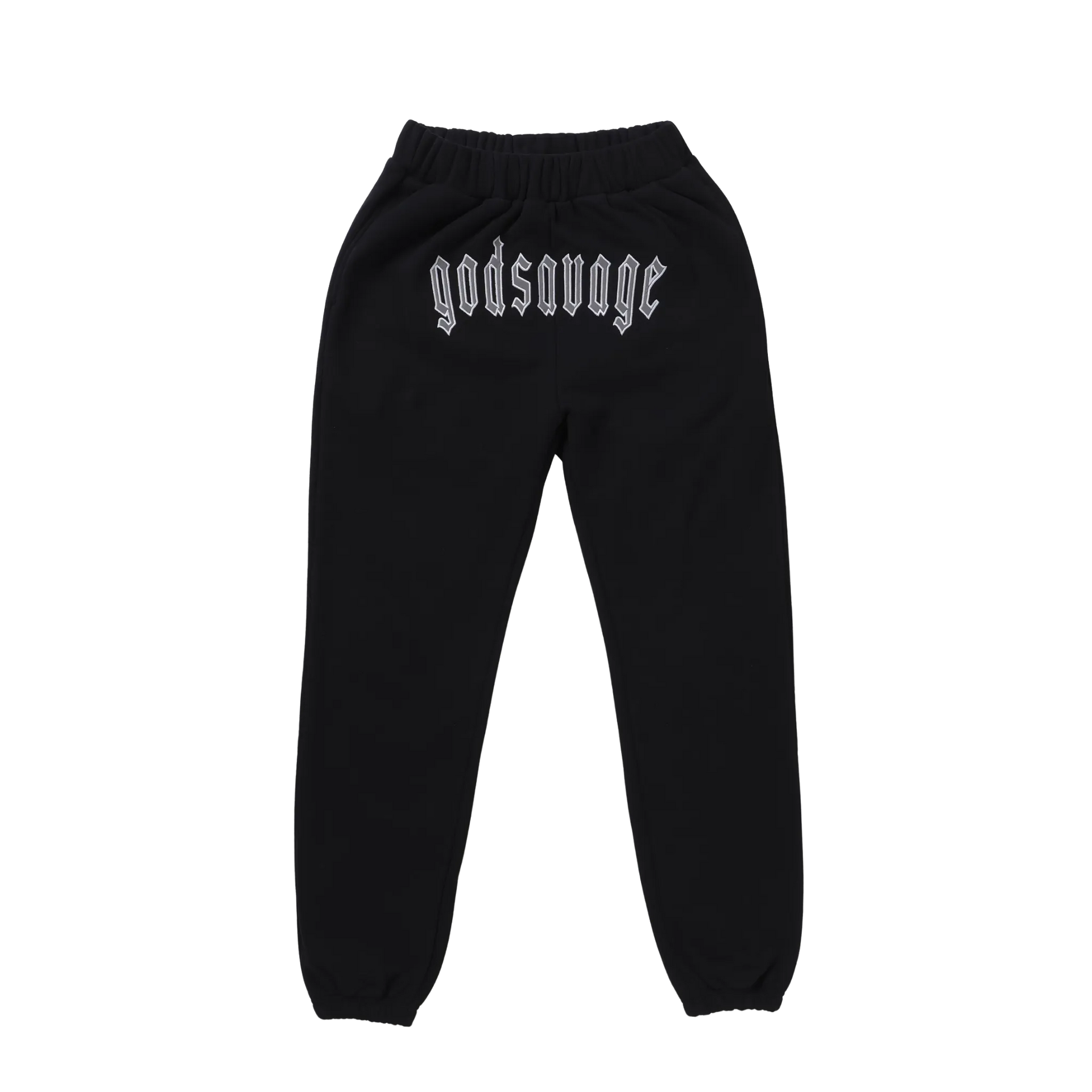 REFLECTIVE LOGO SWEATPANTS - BLACK – god savage