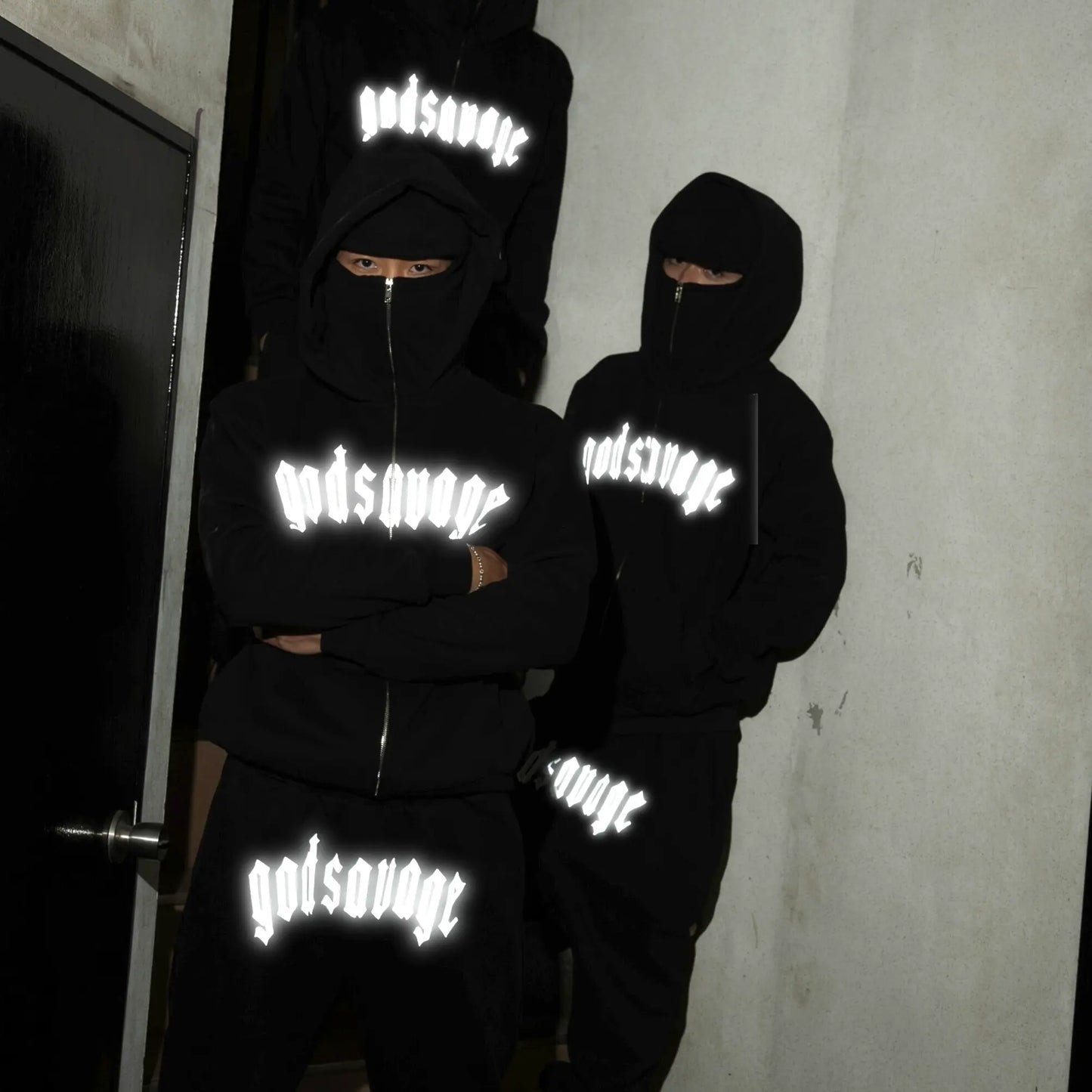 REFLECTIVE LOGO SWEATPANTS - BLACK