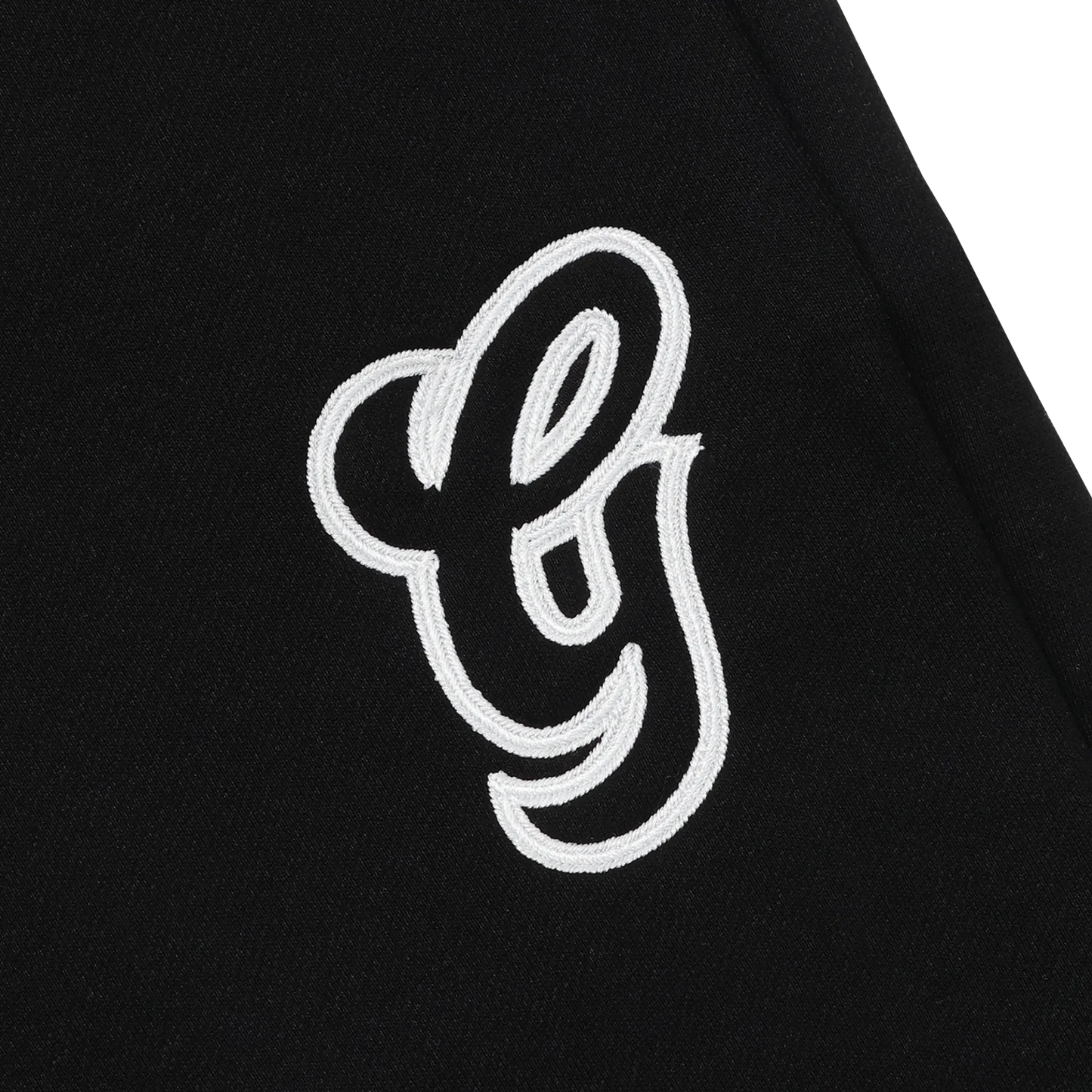 WAVY G LOGO DOUBLE WAIST SWEATPANTS - BLACK
