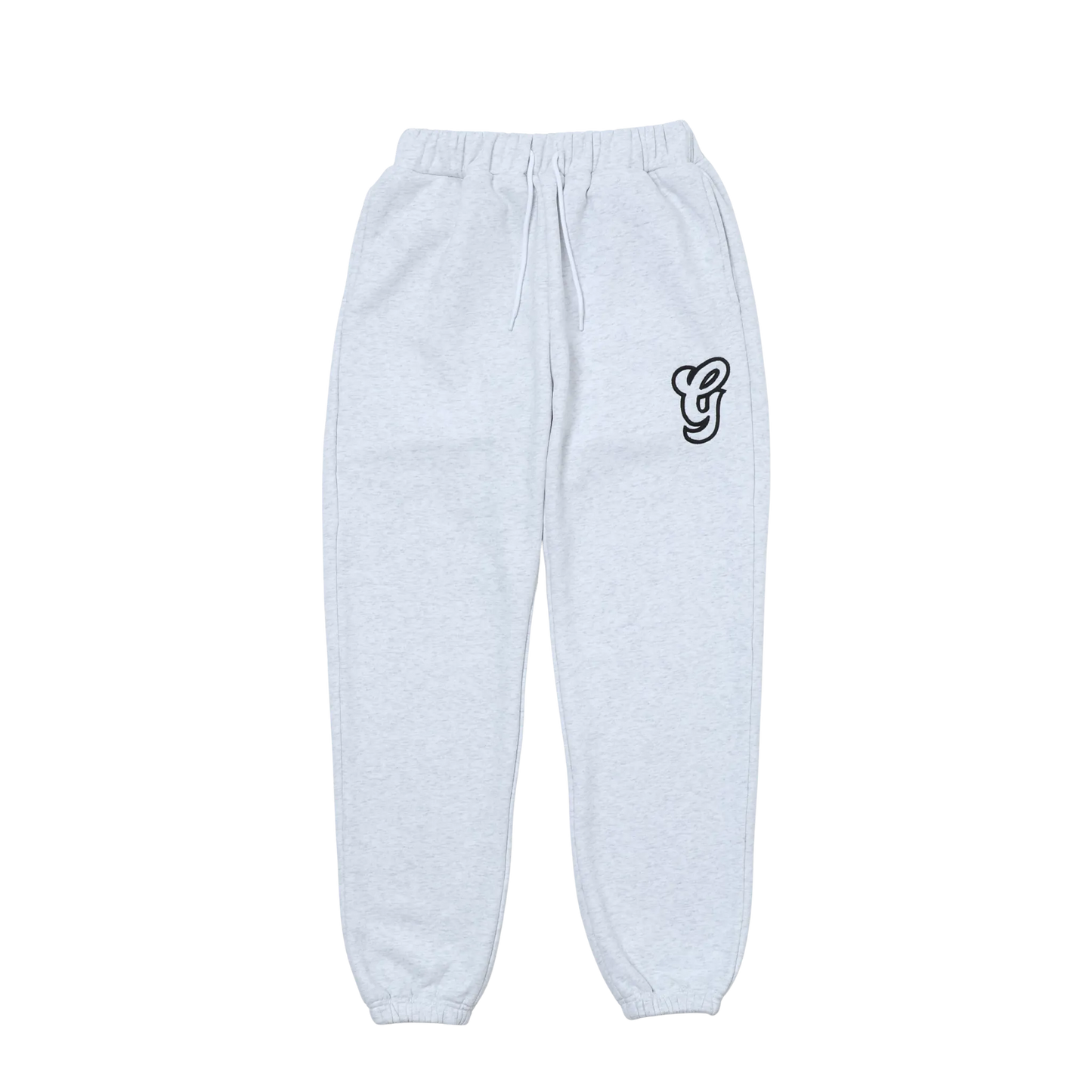 WAVY G LOGO DOUBLE WAIST SWEATPANTS - GREY