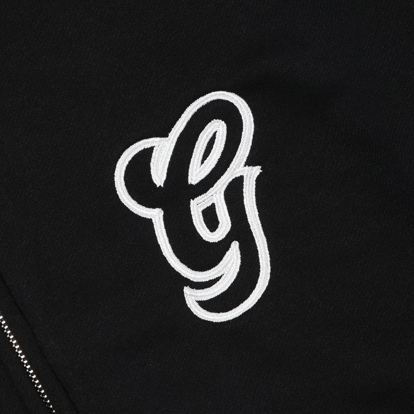 WAVY G LOGO ZIP HOODIE - BLACK