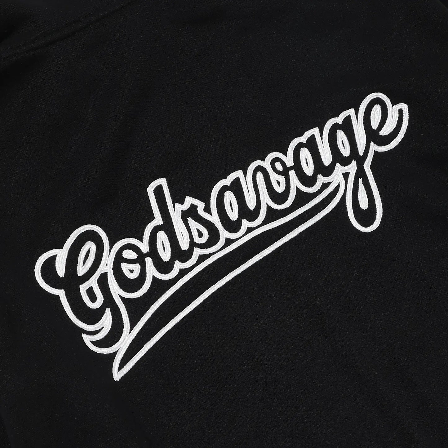 WAVY G LOGO ZIP HOODIE - BLACK