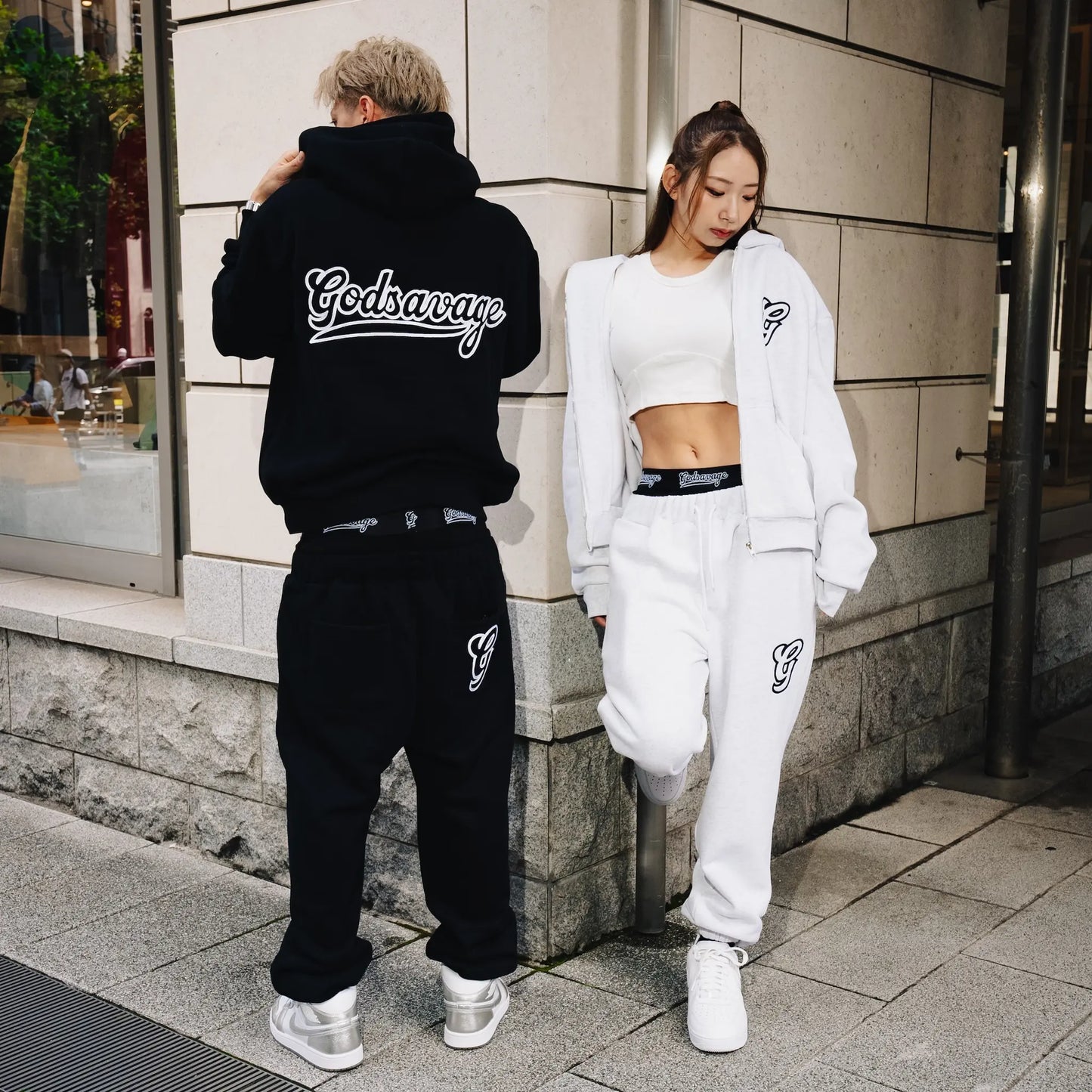 WAVY G LOGO ZIP HOODIE - BLACK