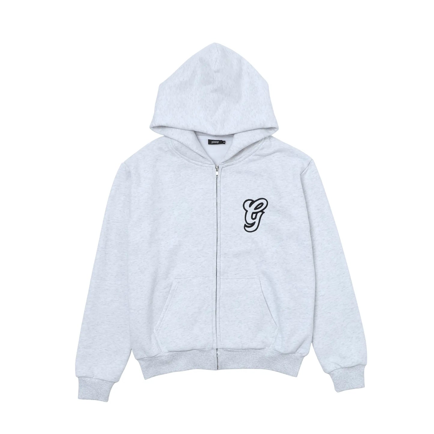 WAVY G LOGO ZIP HOODIE - GREY
