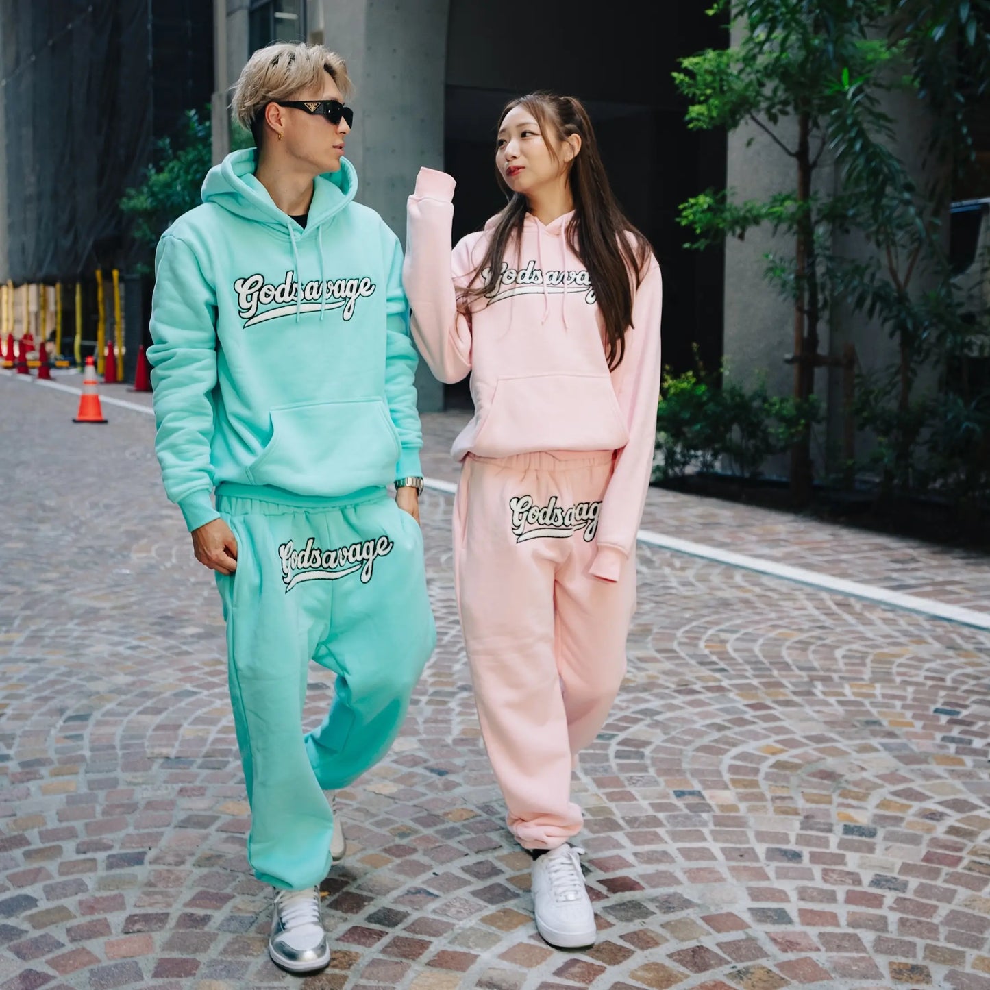 WAVY LOGO HOODIE - PINK – god savage WAVY LOGO HOODIE - PINK – god savage