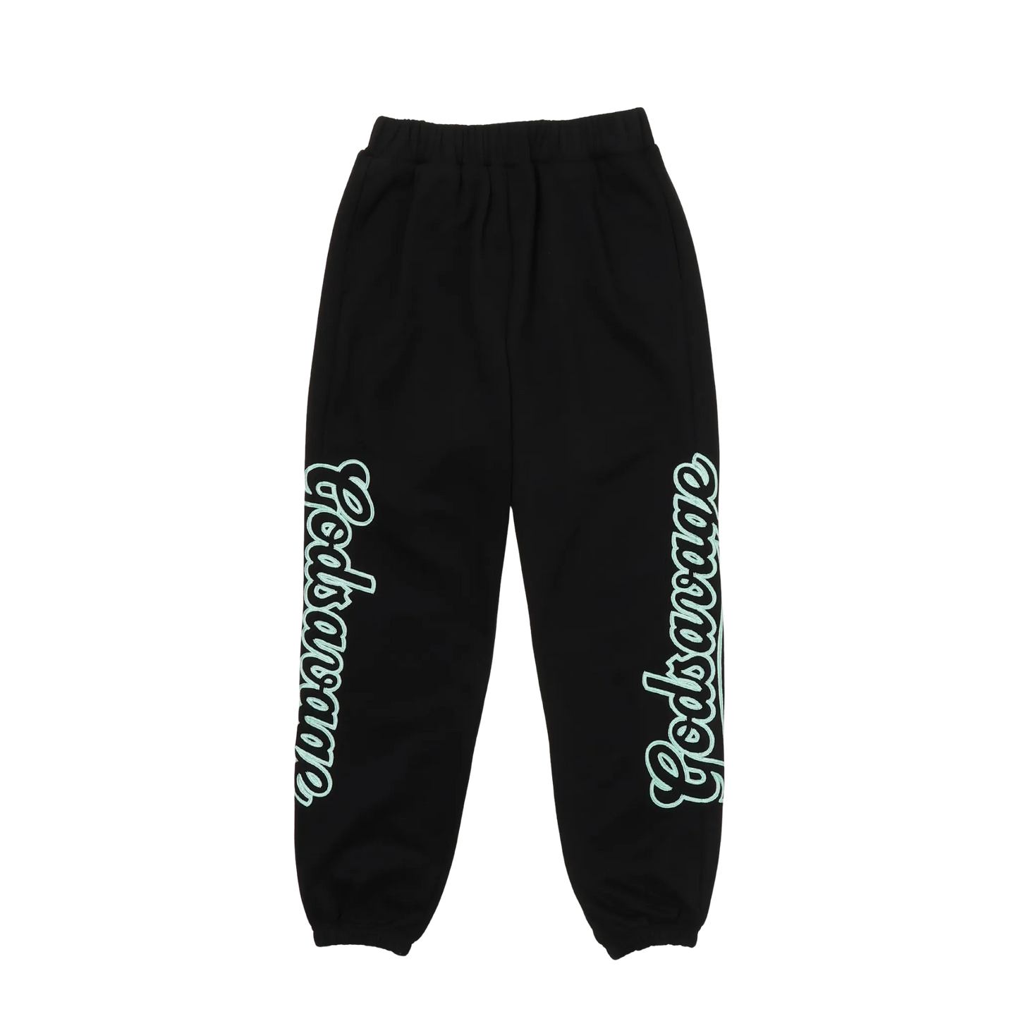 WAVY SIDE LOGO SWEATPANTS - BLACK & MINT
