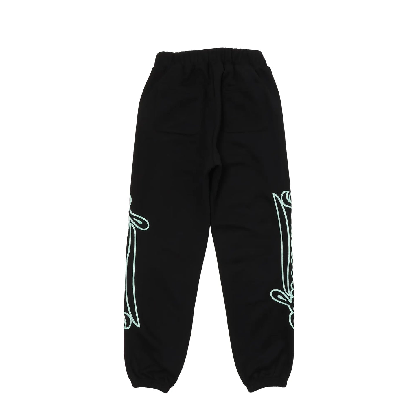 WAVY SIDE LOGO SWEATPANTS - BLACK & MINT
