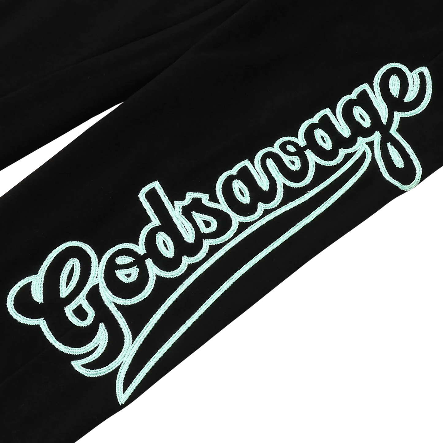 WAVY SIDE LOGO SWEATPANTS - BLACK & MINT