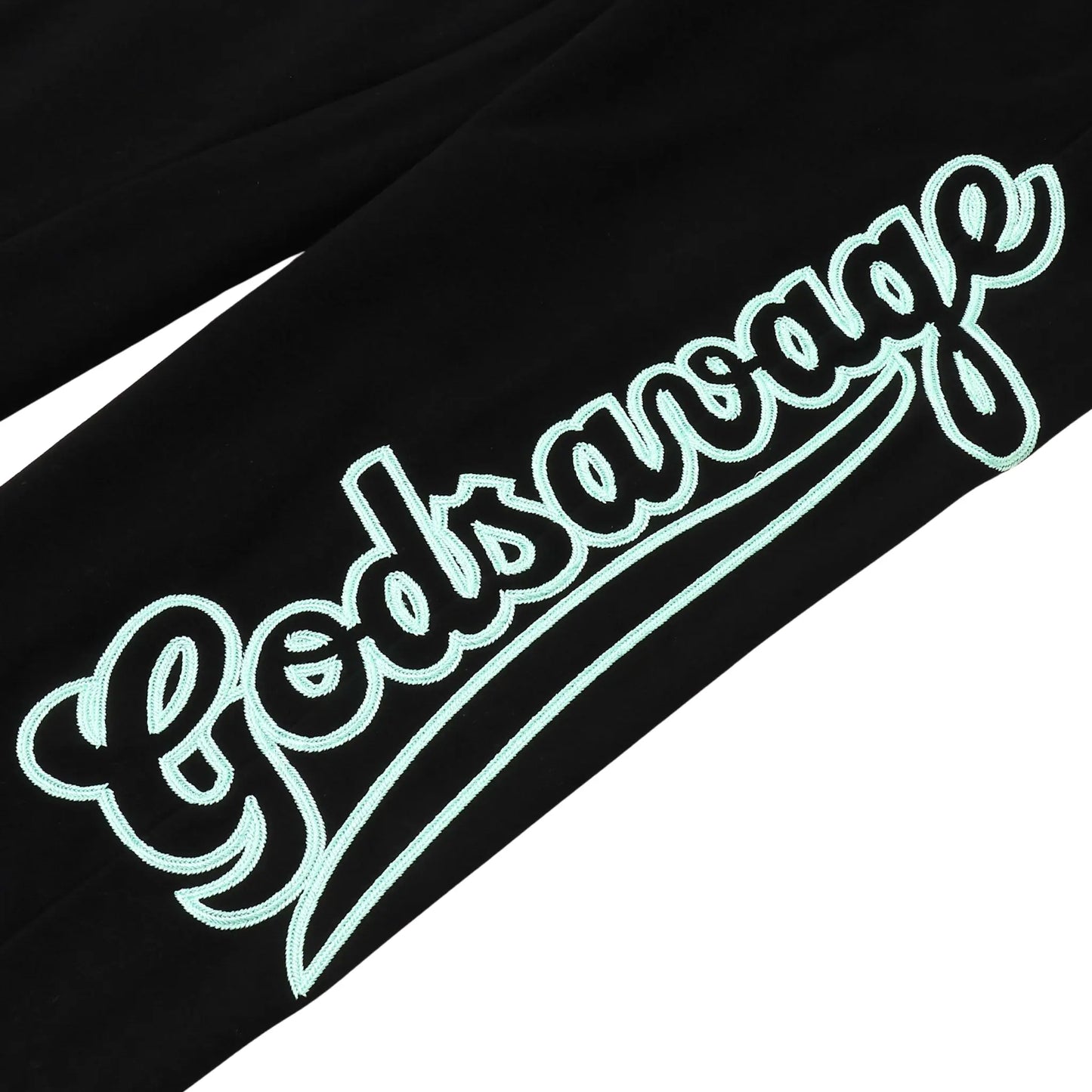 WAVY SIDE LOGO SWEATPANTS - BLACK & MINT